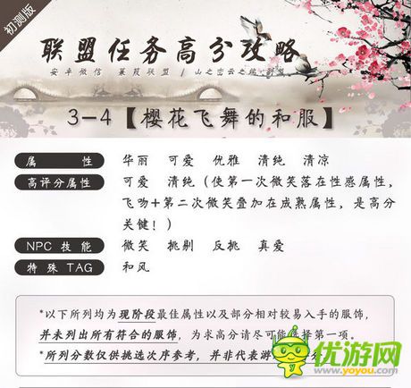 奇迹暖暖联盟委托3-4樱花飞舞的和服高分搭配攻略