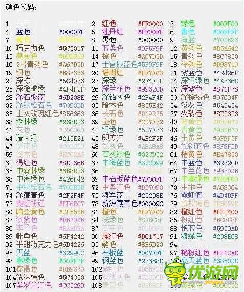 球球大作战名字颜色代码表