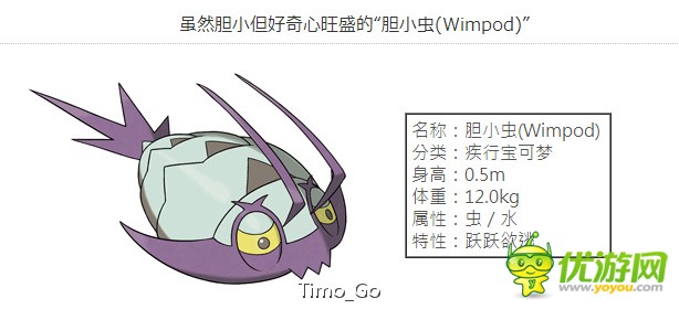 口袋妖怪goPokemonGo胆小虫(Wimpod)详解