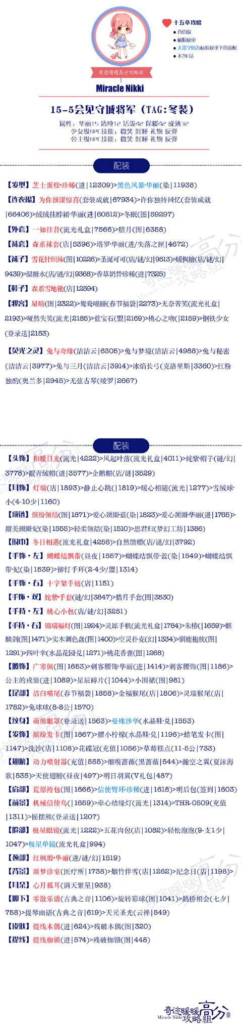 奇迹暖暖15-5会见守城将军少女公主级高分攻略