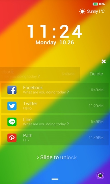 七色彩虹锁屏主题安卓版截图欣赏
