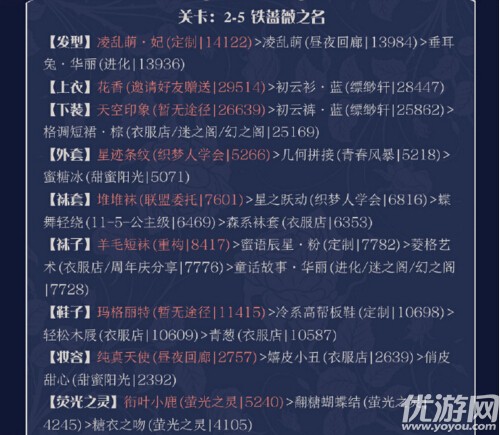 奇跡暖暖卷二2-5鐵薔薇之名高分怎么搭配