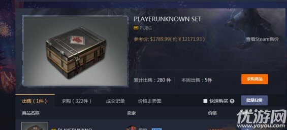 绝地求生PLAYERUNKNOWN SET箱子多少钱