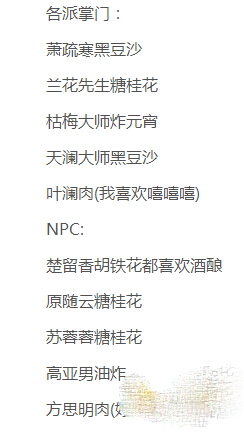 楚留香手游元宵npc高亚男/萧疏寒/苏蓉蓉/方思明/原随云位置