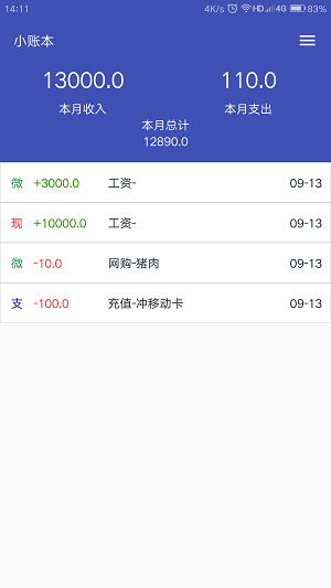 小賬本截圖欣賞