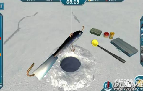 冰湖釣魚