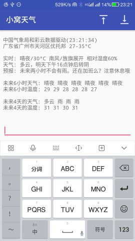 小窩天氣截圖欣賞