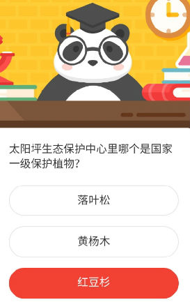 太阳坪生态保护中心里哪个是国家一级保护植物 森林驿站7月30日每日一题答