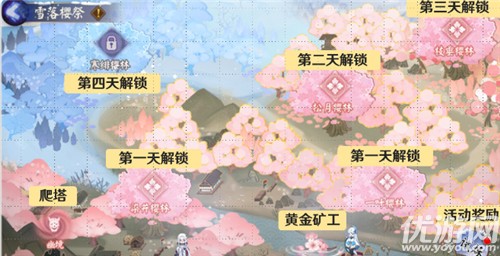 陰陽師雪落櫻祭攻略大全 雪落櫻祭全櫻林通關(guān)路線圖