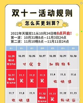 淘宝2022年双十一付尾款时间是几点？淘宝2022年双十一活动详情介绍