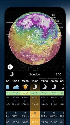 Ventusky风雨气温图截图欣赏