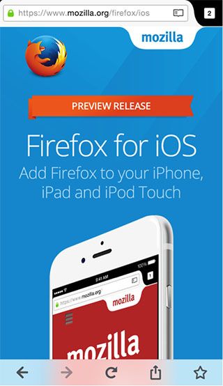 iOS版火狐浏览器预览版发布 正在收集反馈