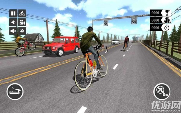 自行车赛车和四人特技游戏截图
