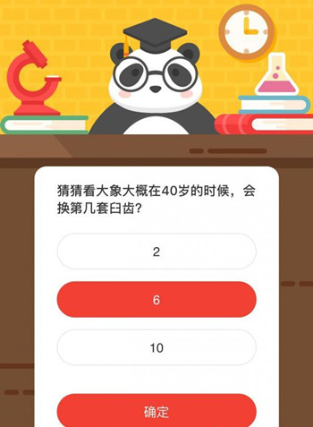 猜猜看大象大概在40岁的时候,会换第几套臼齿 森林驿站10月15日每日一题答