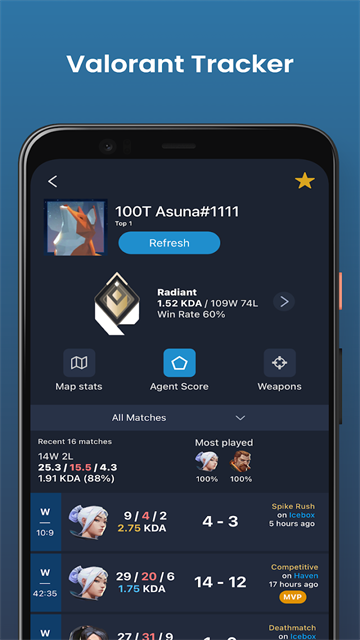 瓦罗兰特战绩查询app游戏截图